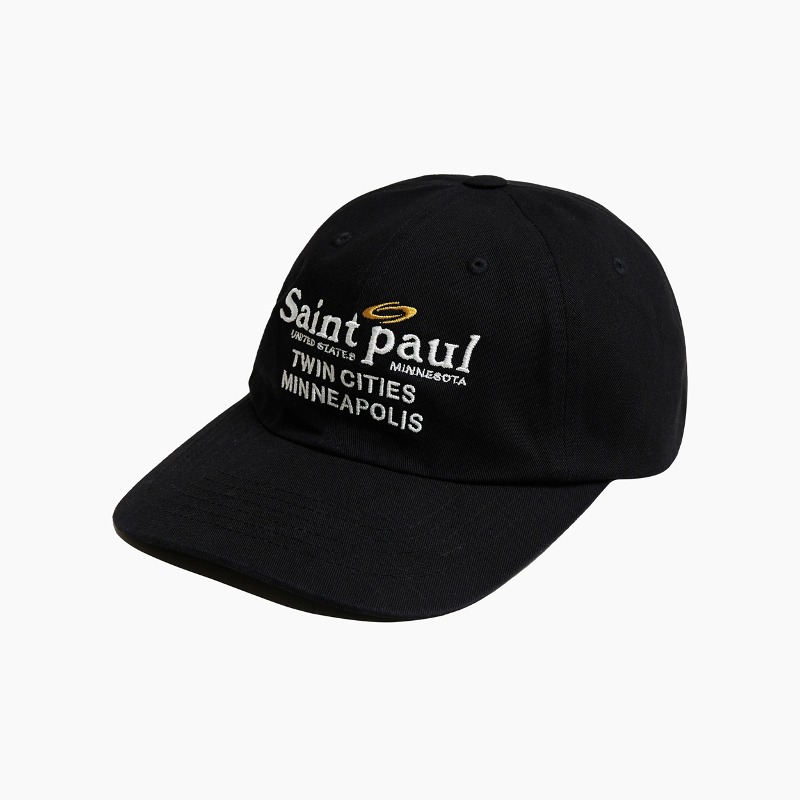 VINTAGE COTTON BALL CAP (SAINT PAUL)_BLACK