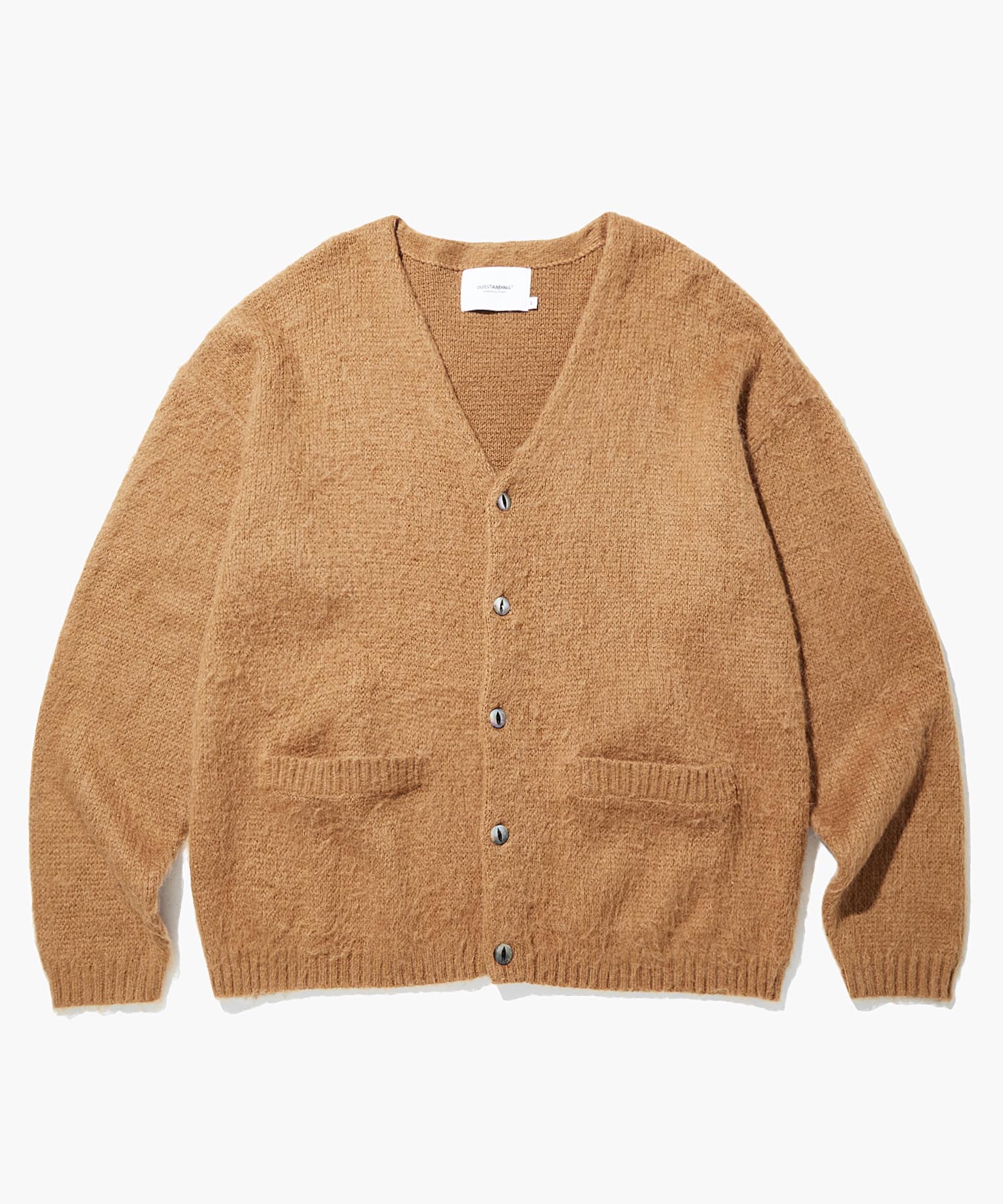 SOLID MOHAIR CARDIGAN_L.BROWN