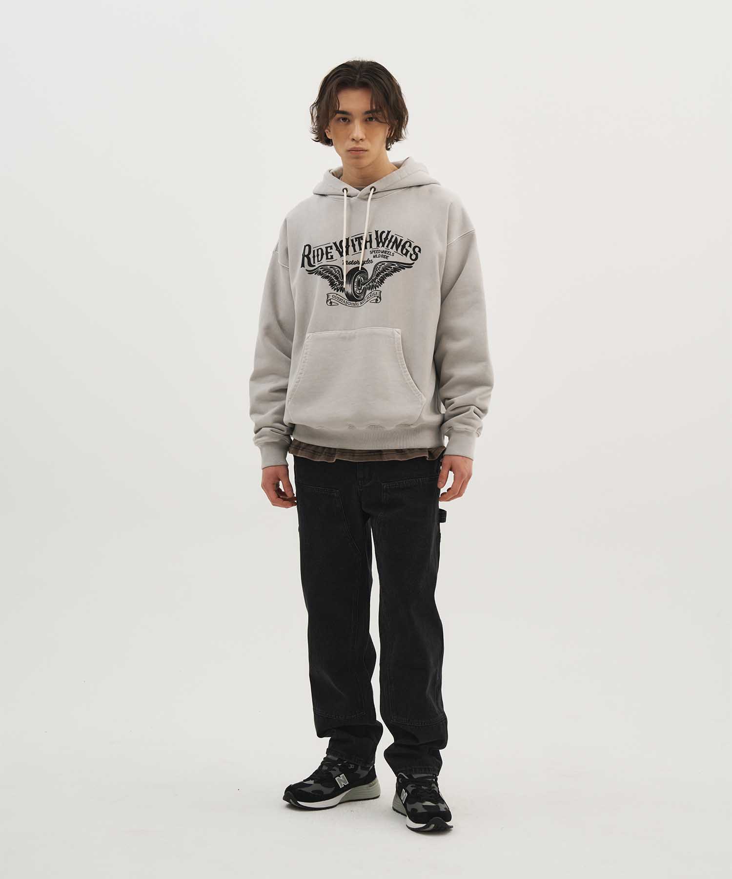 MOT SERIES HOOD SWEAT(RIDE WITH WINGS)_PIGMENT GRAY