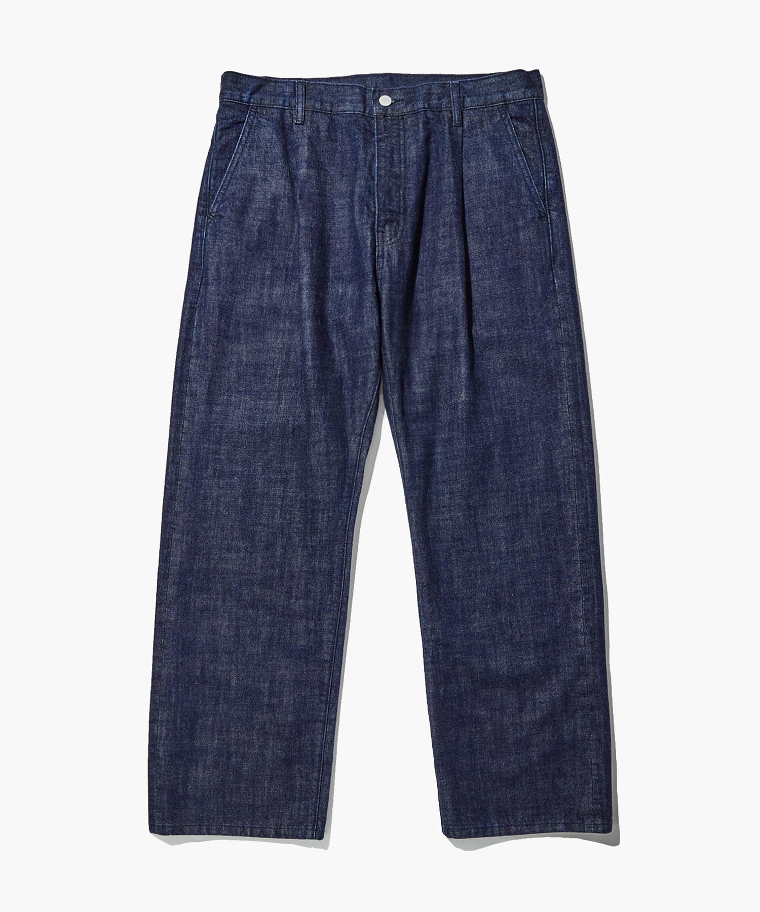 SELVEDGE WIDE FIT ONE TUCK PANTS_INDIGO
