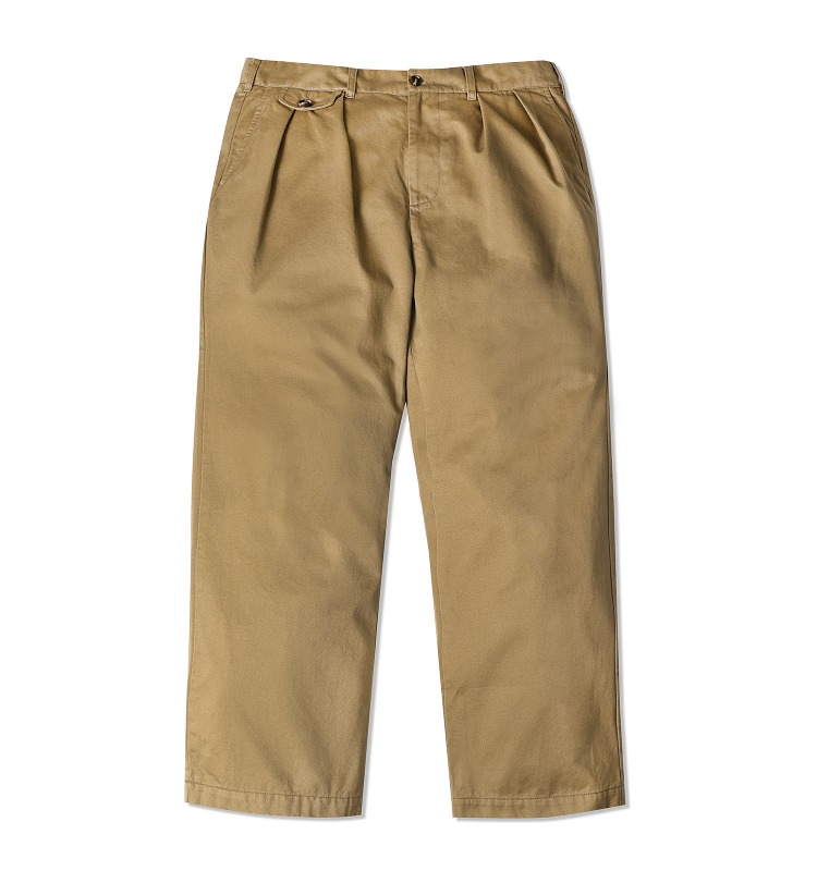 TWO TUCK CHINO COTTON PANTS_BEIGE