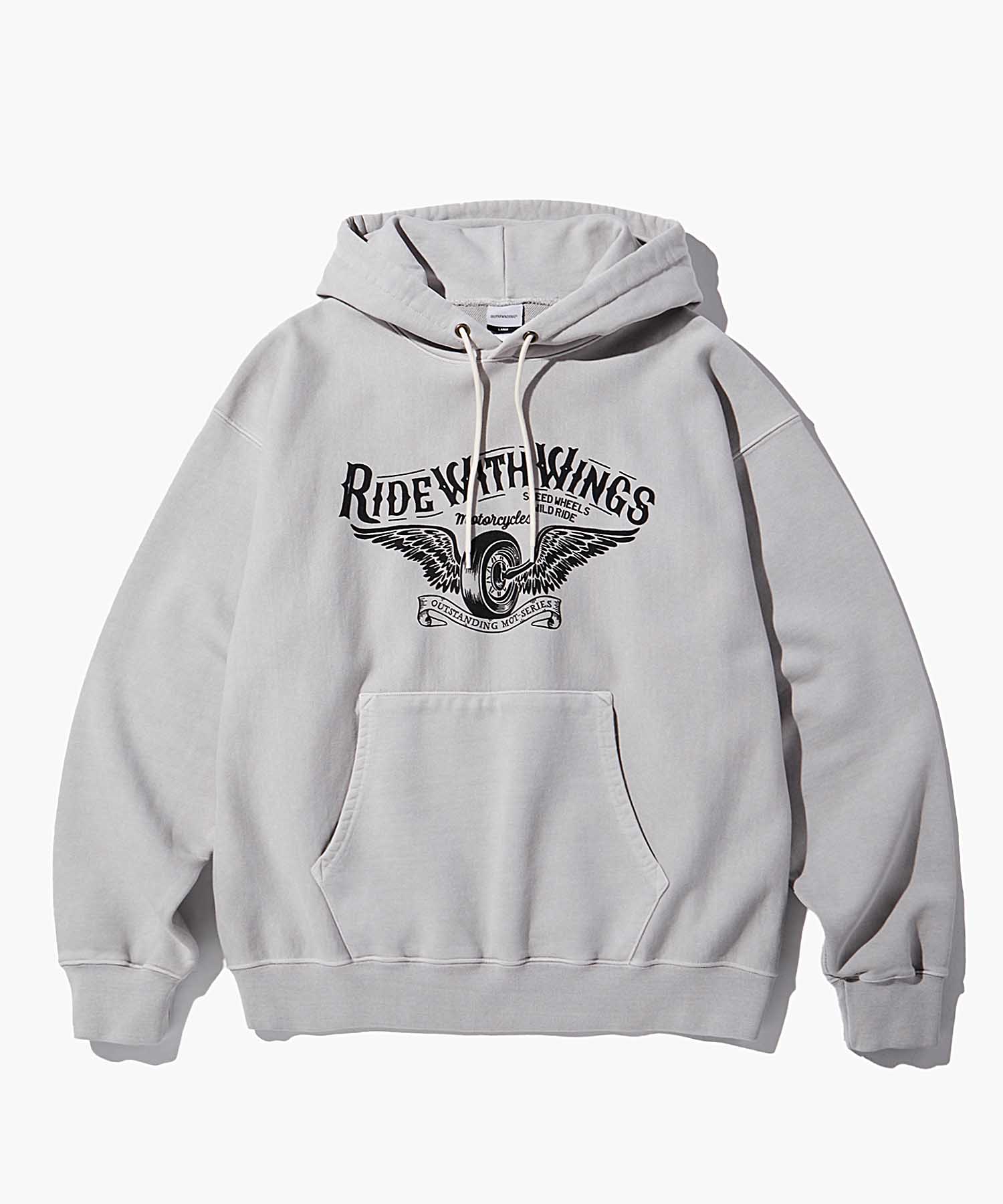 MOT SERIES HOOD SWEAT(RIDE WITH WINGS)_PIGMENT GRAY