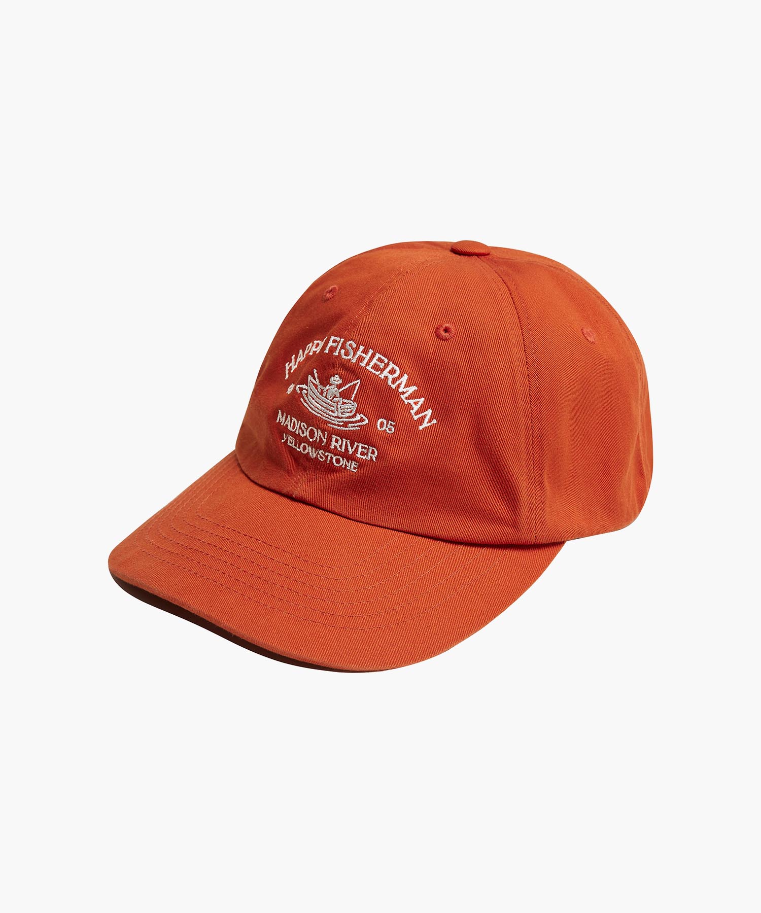 VINTAGE COTTON BALL CAP (HAPPY FISHERMAN)_ORANGE