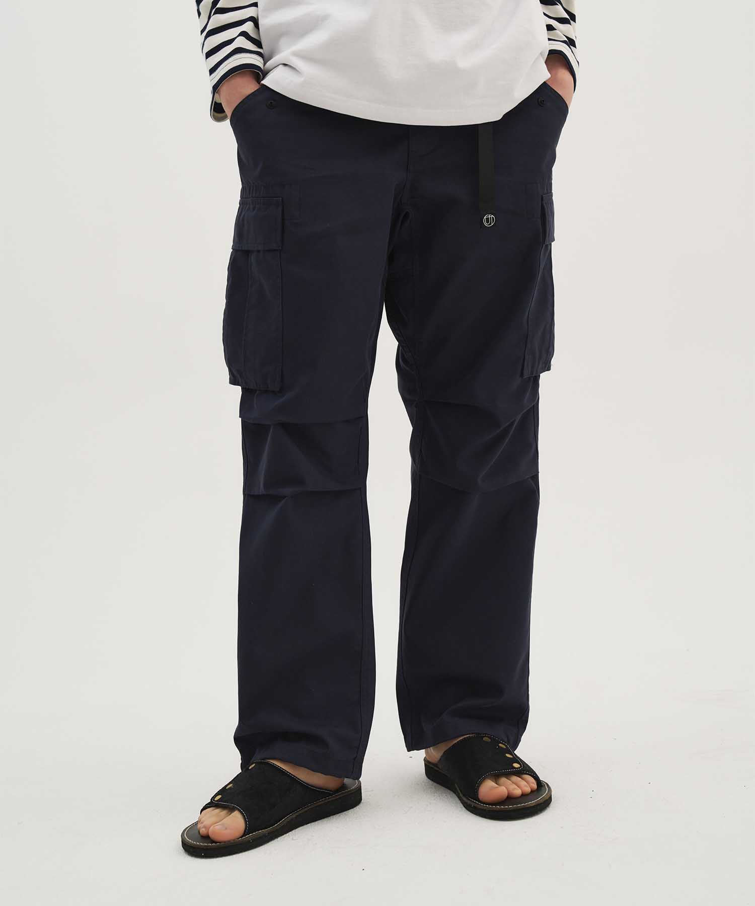 BELTED CARGO PANTS_NAVY